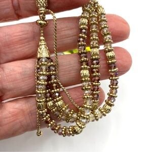 Slider Bracelet Gold Crystal Faceted Beads